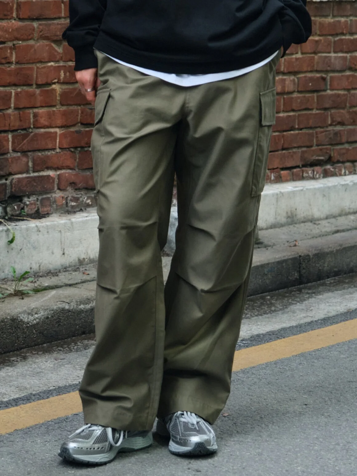 Wide Cotton Cargo Pants